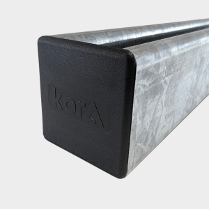 Kora PVC 41 x 41mm Black Channel End Caps Heavy Gauge