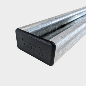 Kora PVC 21 x 41mm Black Channel End Caps Heavy Gauge