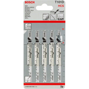Bosch T101D Jigsaw Blades (Pack of 5) Wood Cutting