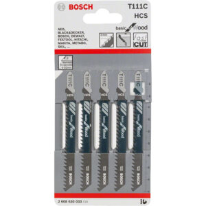 Bosch T111C Jigsaw Blades (Pack of 5) Wood Cutting