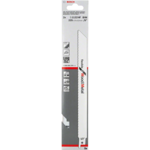 Bosch S1122HF Sabre Saw Blades (5) - 225mm Long - Metal/Wood