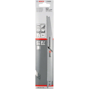 Bosch S2345X Sabre Saw Blades (5) 200mm Long - Wood Cutting