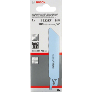 Bosch S522EF Sabre Saw Blades (5) 100mm Long - Metal Cutting
