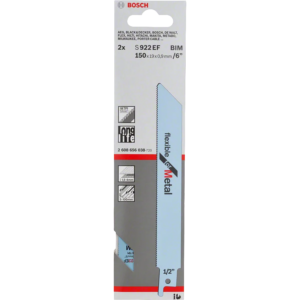 Bosch S922EF Sabre Saw Blades (5) 150mm Long - Metal Cutting