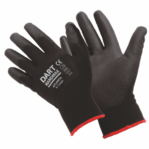 Black Polyurethane Gloves Large (pair)