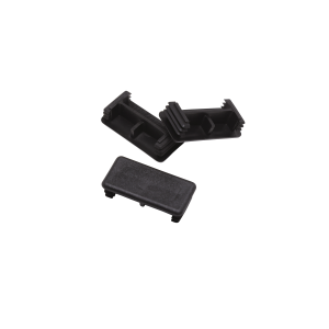 PVC 21 x 41mm Black Channel End Caps Light Gauge