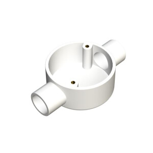 25mm White PVC Through Box