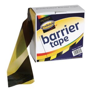 72mm x 500m Yellow/Black Barrier Tape - Non Adhesive