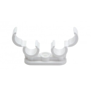 Talon 22mm Double Pipe Clips Round Base