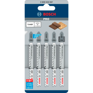 Bosch T144DF Jigsaw Blades (Pack of 5) Hard Wood Cutting